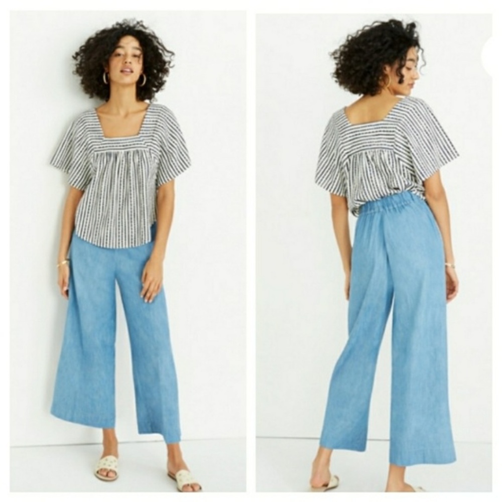 Chambray Huston Pull-On Crop Pants M